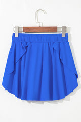 Sky Blue Drawstring High Waist Lined Tennis Skorts Skirts & Petticoat JT's Designer Fashion