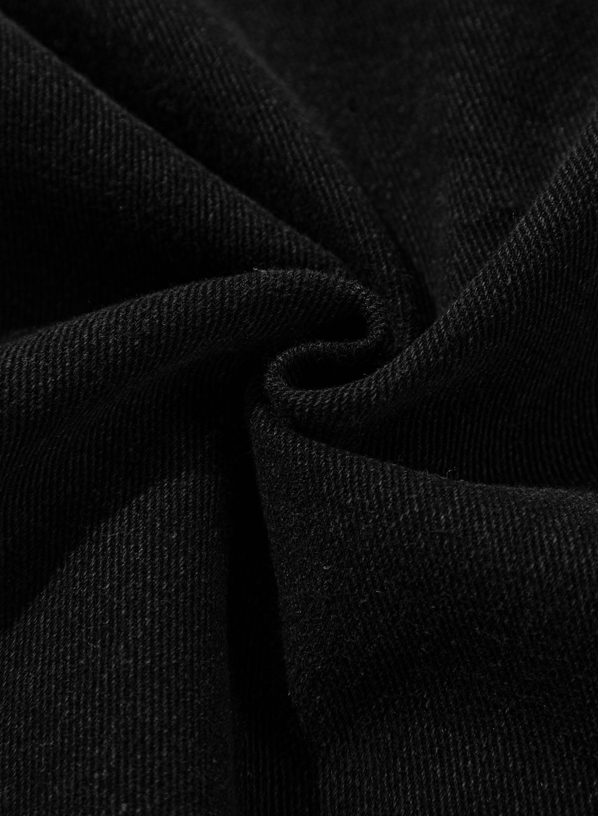 Black Side Pockets Lapel Collar Denim Jacket Denim Jackets JT's Designer Fashion