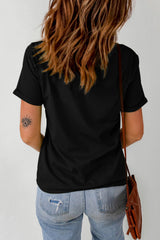 Black Western Pattern Print Slim Fit Crew Neck T Shirt Graphic Tees JT's Designer Fashion