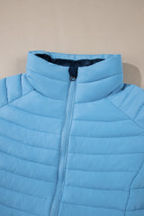 Myosotis Solid Color Quilted Zip-up Puffer Jacket Jackets JT's Designer Fashion