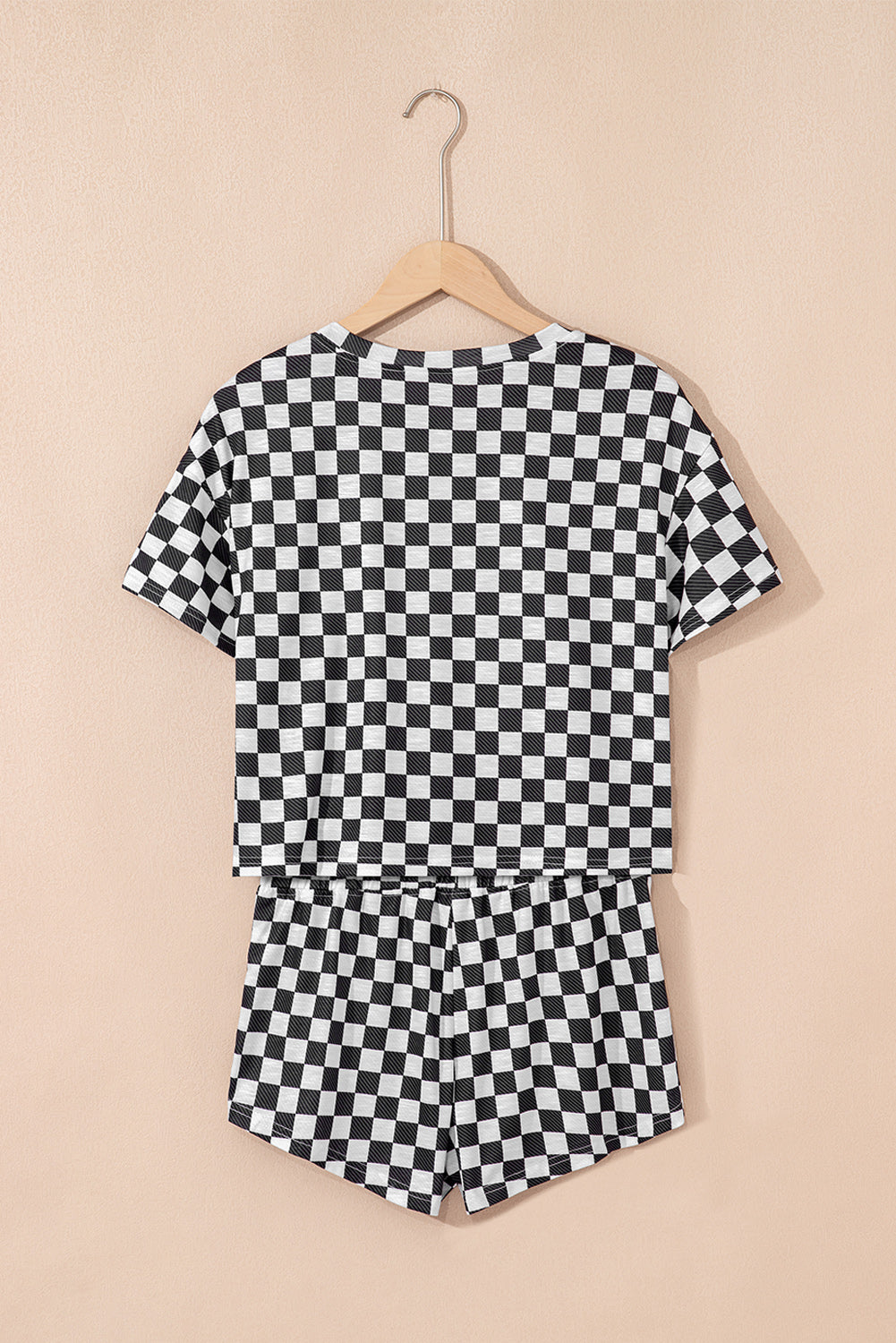 Black Checkerboard T Shirt and High Waist Skorts 2 Piece Outfit Short Sets JT's Designer Fashion
