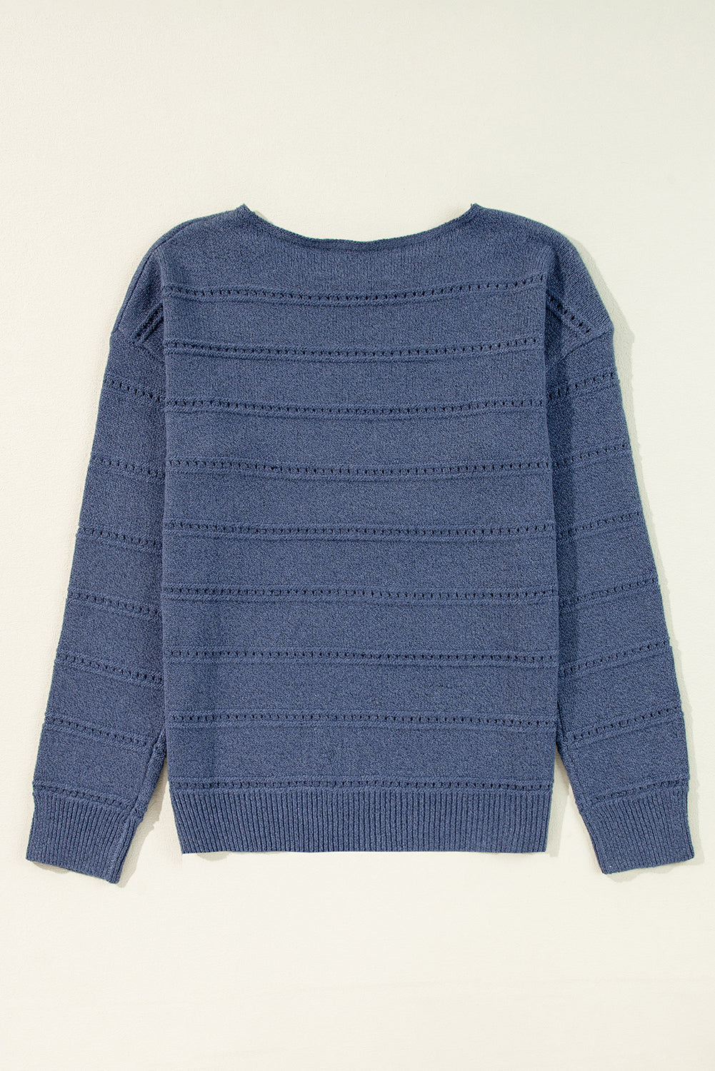 Real Teal Boat Neck Drop Shoulder Pointelle Knit Sweater Sweaters JT's Designer Fashion