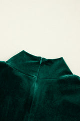 Evergreen Velvet High Neck Tiered Ruffle Mini Dress Mini Dresses JT's Designer Fashion