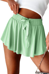 Light Green Drawstring High Waist Lined Tennis Skorts Skirts & Petticoat JT's Designer Fashion