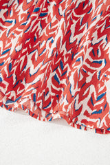 Red Plus Size Abstract Print Notch V Neck High Waist Maxi Dress Plus Size Maxi Dresses JT's Designer Fashion