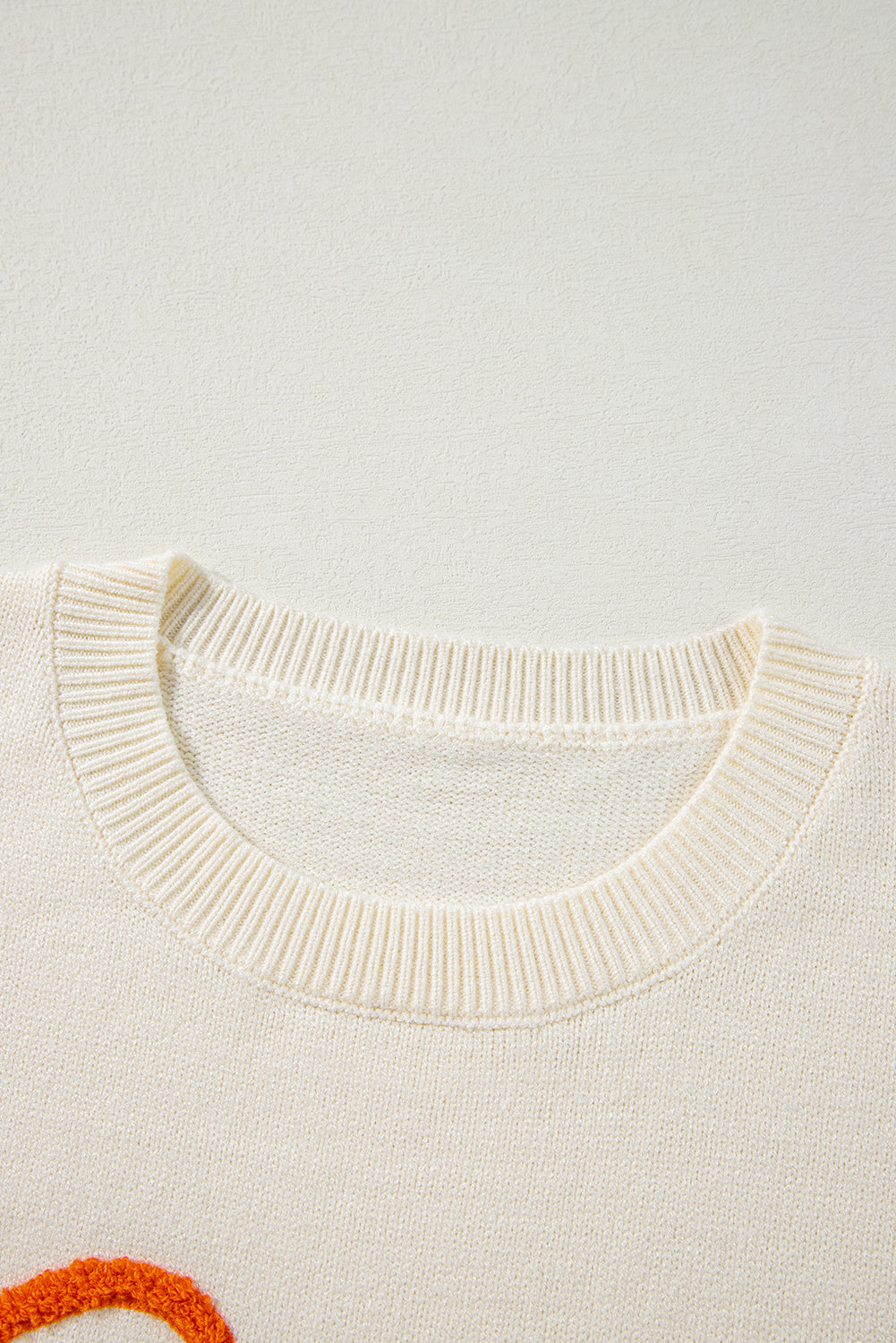 Apricot Boo Knitted Pattern Ribbed Edge Drop Shoulder Sweater Sweaters JT's Designer Fashion