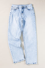 Beau Blue Acid Wash Straight Jeans Jeans JT's Designer Fashion
