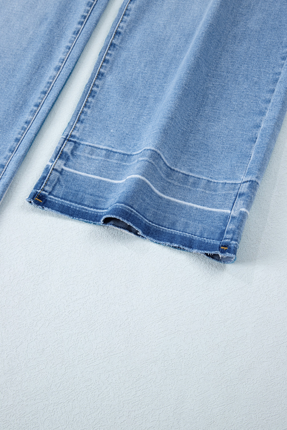 Dusk Blue Raw Hem Straight Leg Loose High Waist Jeans Jeans JT's Designer Fashion
