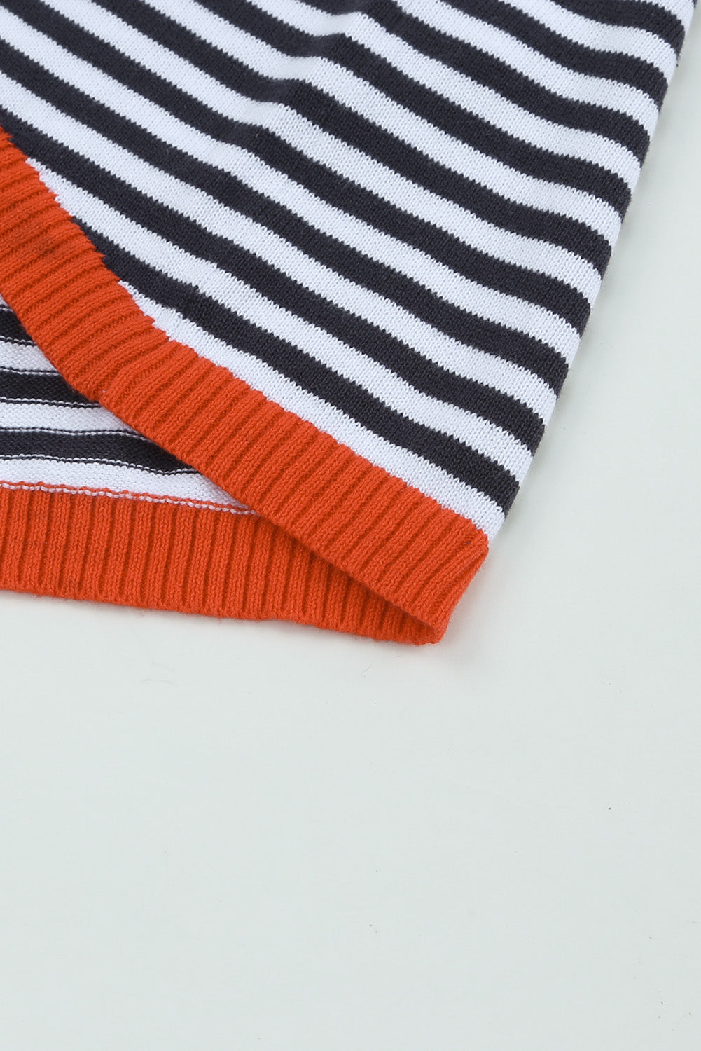 Contrast Trimmed Striped Drop Shoulder Sweater Sweaters & Cardigans JT's Designer Fashion