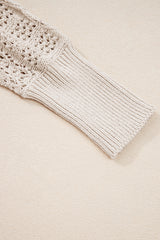 Jet Stream Mix Pattern Hollowed Knit Open Front Cardigan Sweaters JT's Designer Fashion