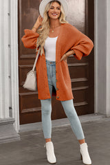 Gold Flame Button Front V Neck Chunky Cardigan Sweater Cardigans JT's Designer Fashion