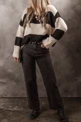 Jet Stream Colorblock Loose Pullover Sweater Sweaters JT's Designer Fashion