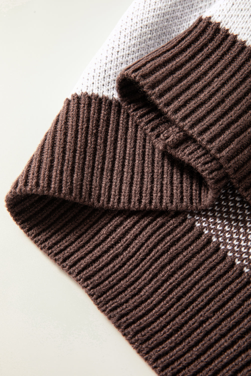 Dark Brown Checkered Bishop Sleeve Sweater Sweaters JT's Designer Fashion