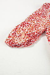 Tomato Red Leopard Print Long Sleeve Hollowed Back Split Mini Dress Mini Dresses JT's Designer Fashion
