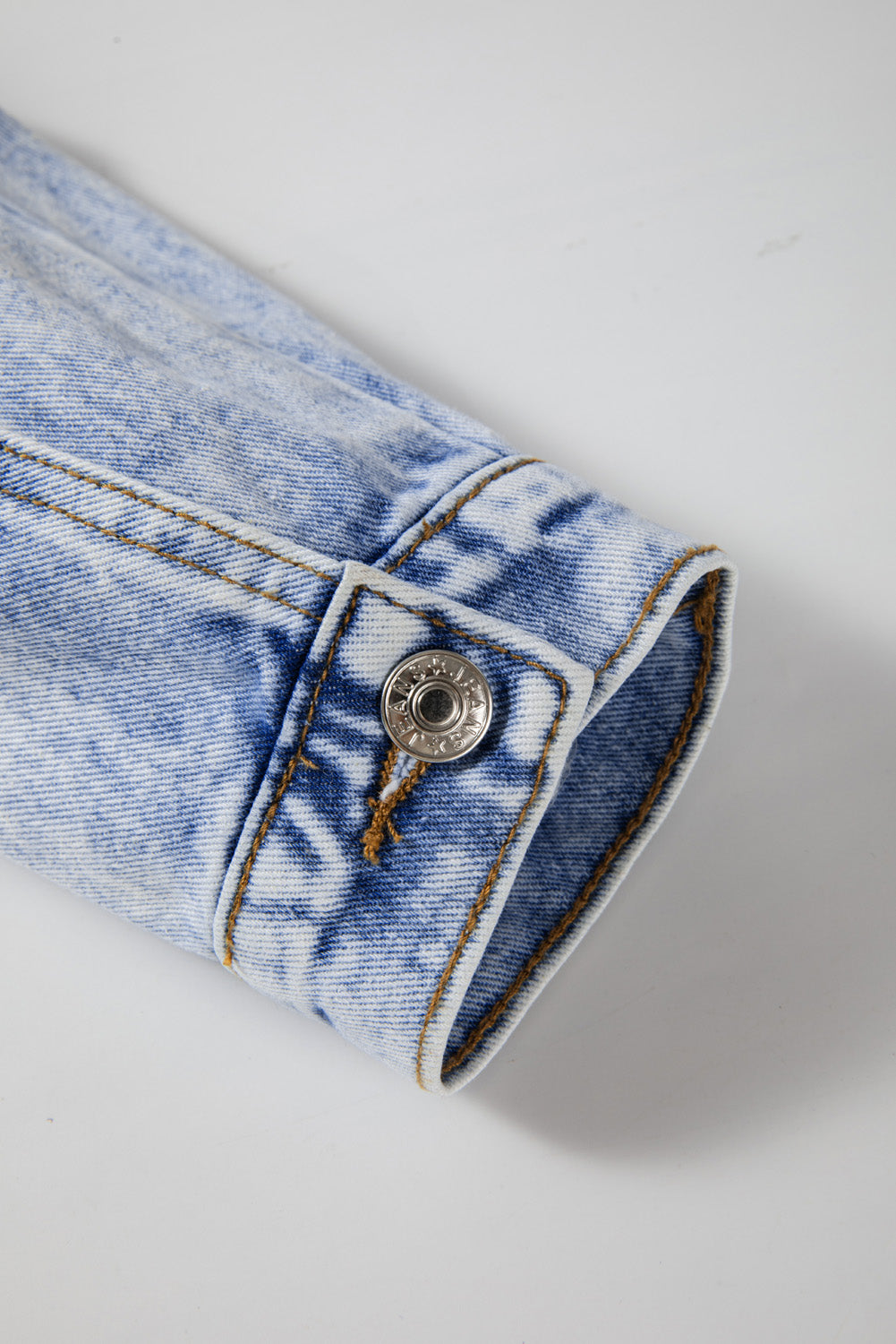 Beau Blue Vintage Washed Flap Pockets Denim Jacket Denim Jackets JT's Designer Fashion