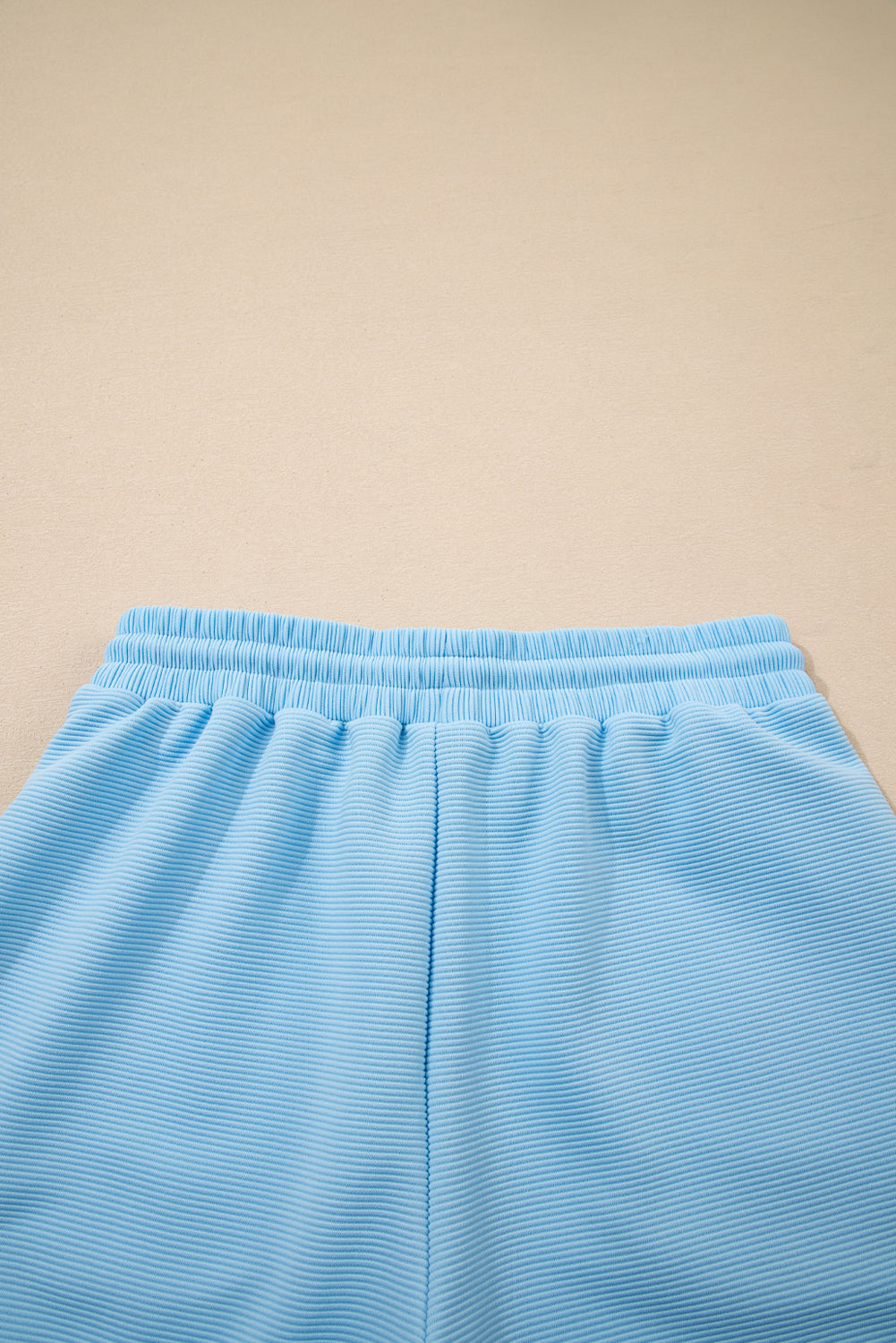 Beau Blue Striped Detail Flutter Sleeve Zipped Collar Short Set Short Sets JT's Designer Fashion