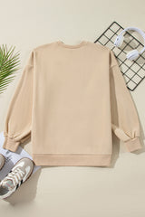 Apricot Solid Fleece Lined Drop Shoulder High Low Sweatshirt Sweatshirts & Hoodies JT's Designer Fashion