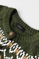 Moss Green Western Fashion Abstract Printed Cardigan Sweater Cardigans JT's Designer Fashion