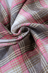 Pink Plaid Flap Pocket Button Up Shacket Plaid Shackets JT's Designer Fashion