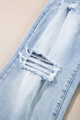 Beau Blue Light Wash Distressed Straight Jeans Jeans JT's Designer Fashion