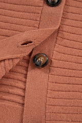 Apricot Pink Wide Rib Knit Button Front Dolman Sleeve Sweater Cardigan Cardigans JT's Designer Fashion
