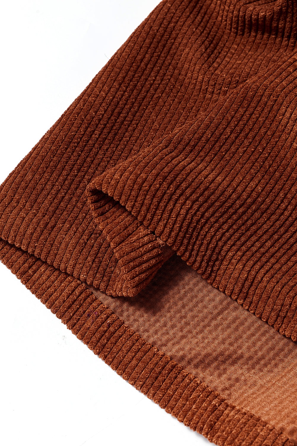 Coffee Textured Corduroy Puff Sleeve Shacket Jackets JT's Designer Fashion
