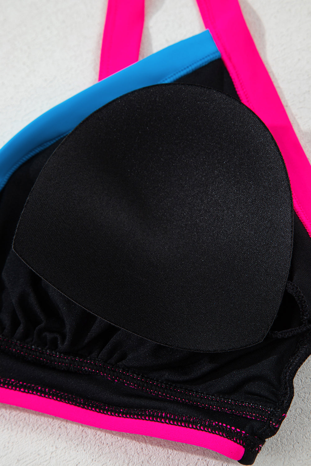 Black Color Block Drawstring Side V Neck High Waist Bikini Set Bikinis JT's Designer Fashion
