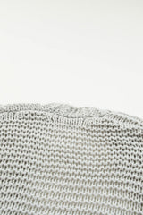 Gray Chunky Oversize Knit Drop Shoulder Puff Sleeve Cardigan Cardigans JT's Designer Fashion