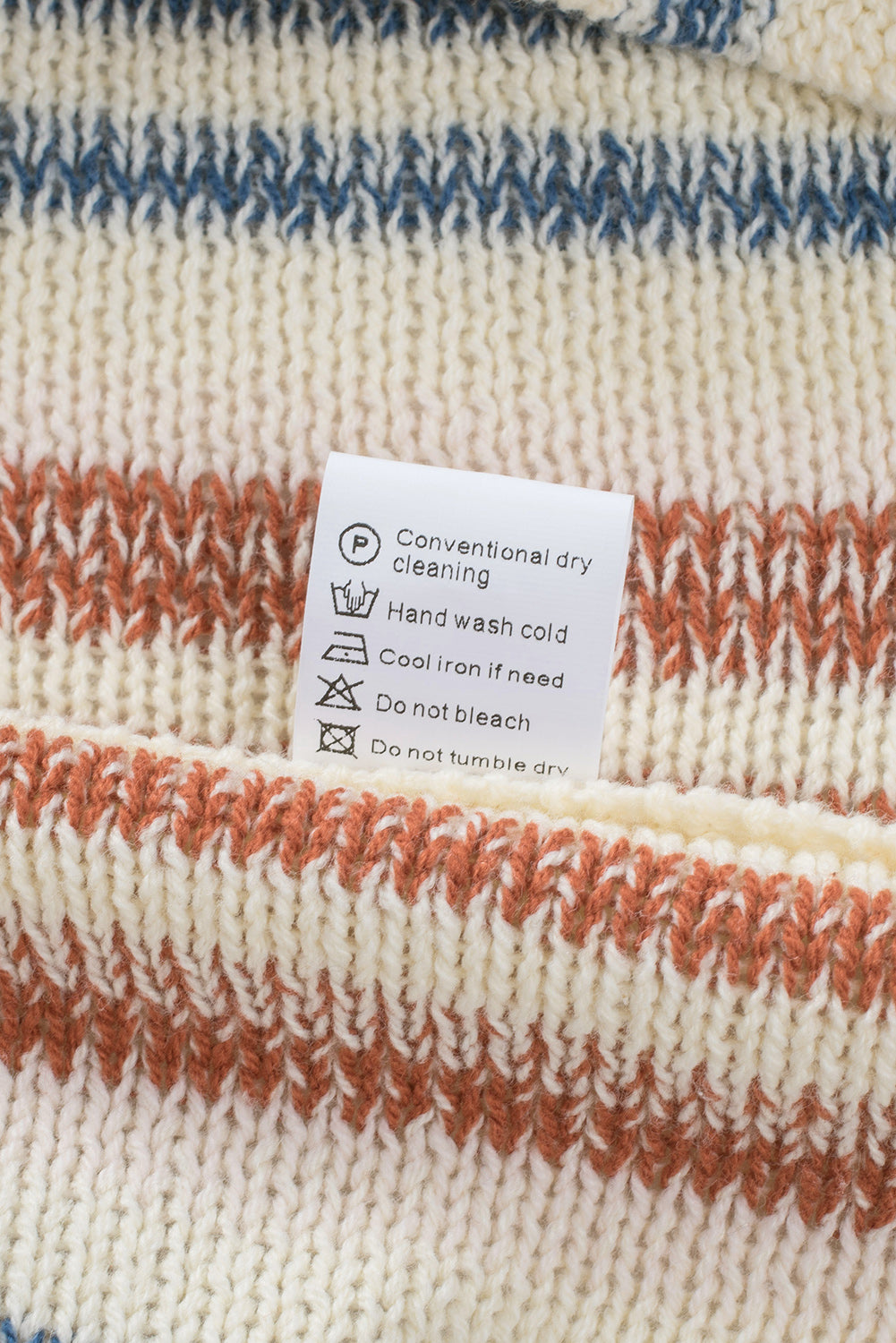 Multicolor Striped Knit Kangaroo Pocket Hooded Sweater Sweaters & Cardigans JT's Designer Fashion