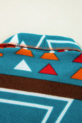 Sky Blue Aztec Printed Lapel Bell Sleeve Jacket Jackets JT's Designer Fashion