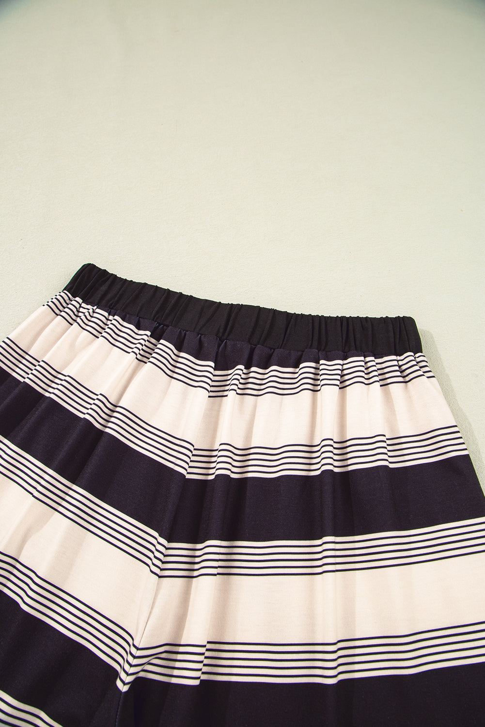 Black Stripe Short Sleeve T Shirt and High Waist Pocketed Shorts Set Short Sets JT's Designer Fashion