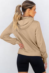 Parchment Zipped Pocket Cozy Drawstring Hoodie Sweatshirts & Hoodies JT's Designer Fashion