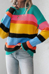 Yellow Colorblock Mixed Textured Drop Shoulder Sweater Sweaters JT's Designer Fashion