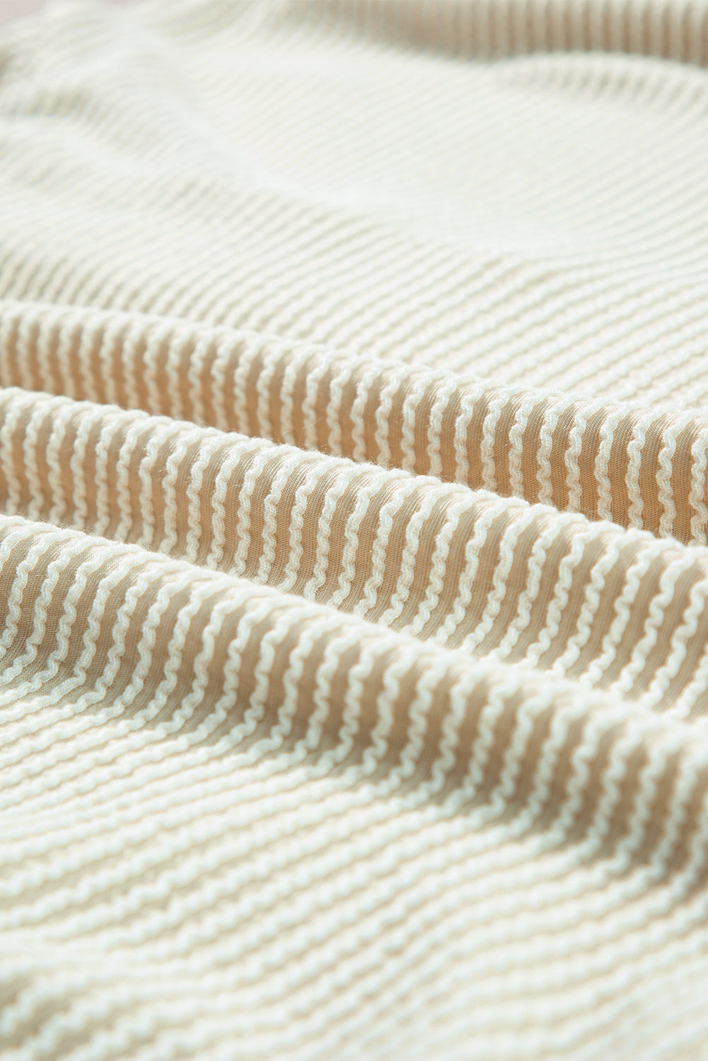 Apricot Corded Texture Lantern Sleeve Buttons Henley Sweatshirt Sweatshirts & Hoodies JT's Designer Fashion