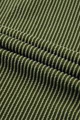 Moss Green Corded Buttons Placket Drop Shoulder Collared Shift Dress Mini Dresses JT's Designer Fashion