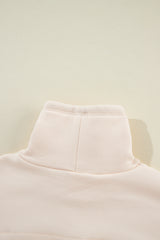 Apricot Drawstring Turtleneck Dolman Sleeve Sweatshirt Sweatshirts & Hoodies JT's Designer Fashion