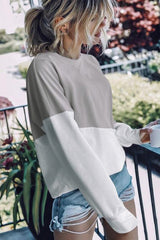 Patchwork Dropped Shoulder Sweatshirt Sweatshirts & Hoodies JT's Designer Fashion