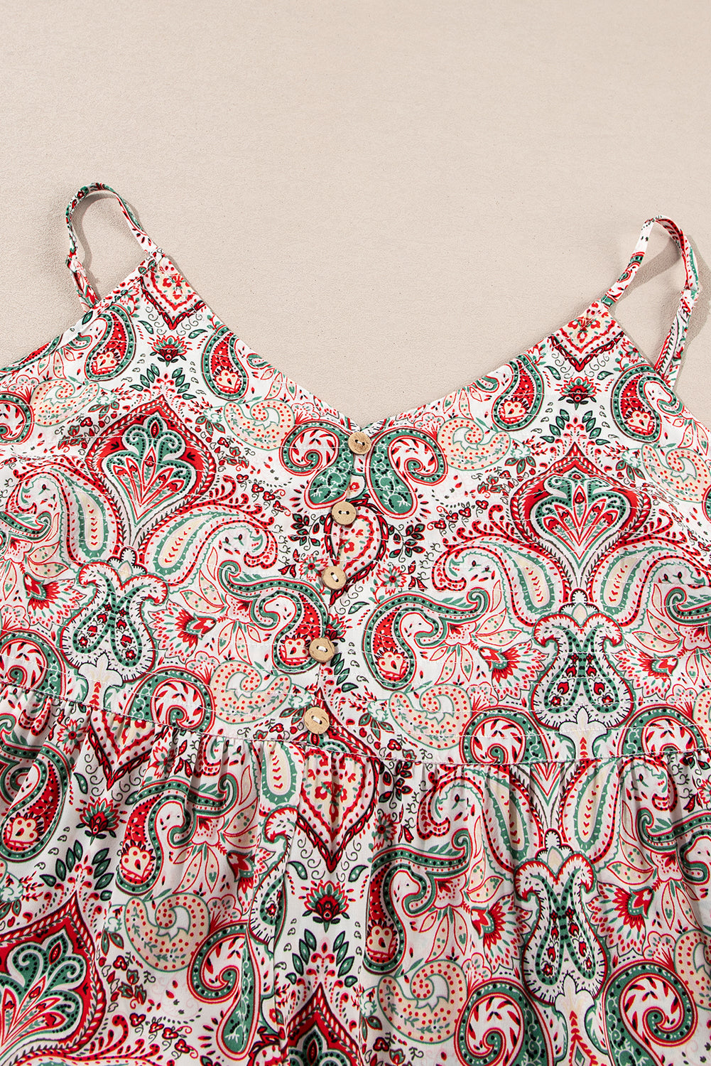Multicolour Plus Size Paisley Print Sleeveless V Neck Jogger Jumpsuit Plus Size Bottoms JT's Designer Fashion