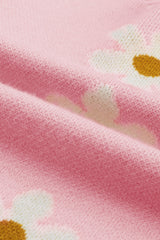 Pink Floral Pattern Drop Shoulder Sweater Sweaters JT's Designer Fashion