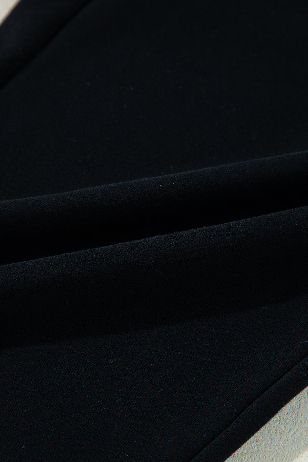 Black Solid Color Fleece Lined Drawstring Waist Casual Pants Pants & Culotte JT's Designer Fashion