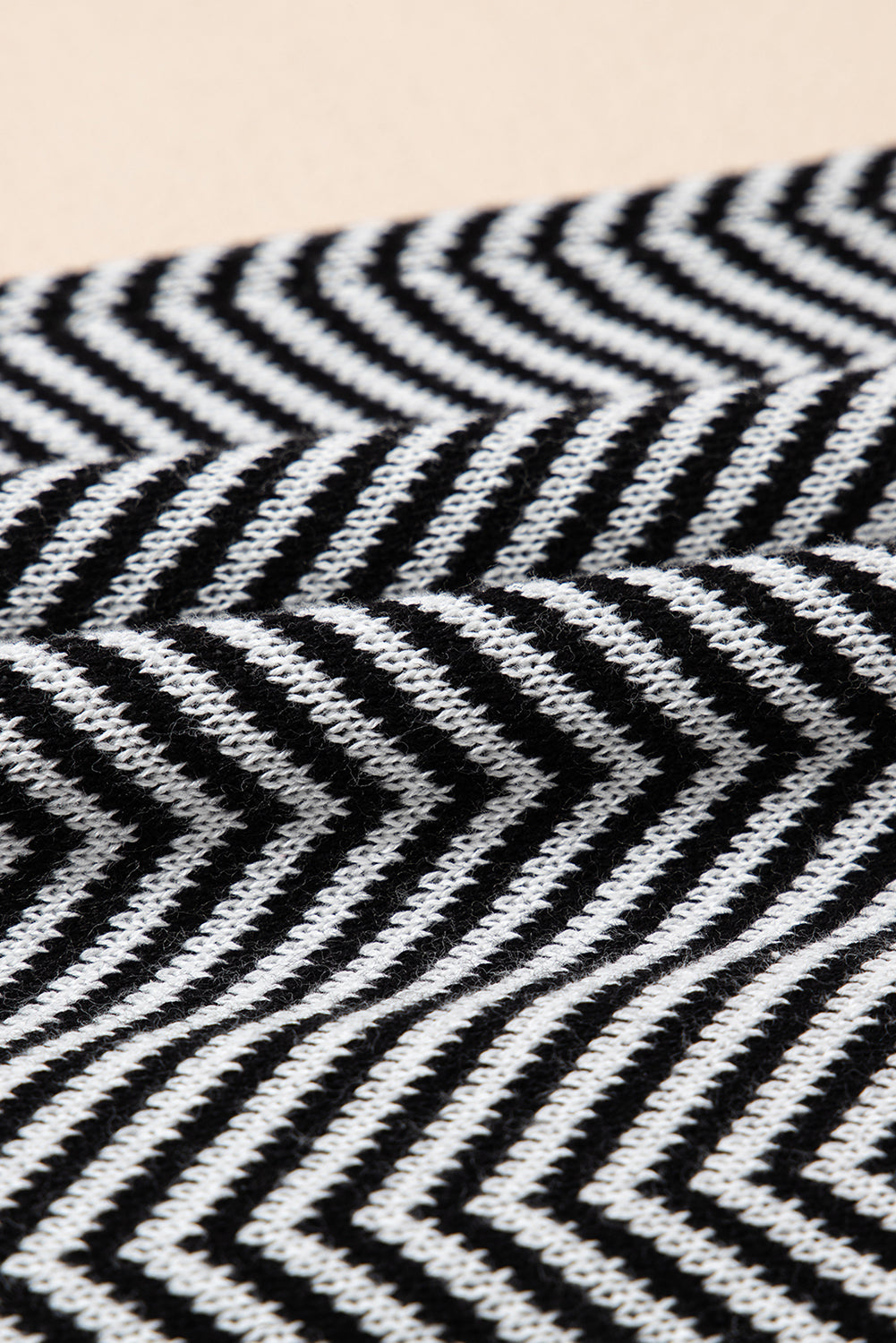 White Stripe Buttoned Front V Neck Herringbone Cardigan Cardigans JT's Designer Fashion
