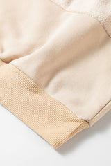 Oatmeal Contrast 2-tone Patchwork Raglan Sleeve Sweatshirt Sweatshirts & Hoodies JT's Designer Fashion