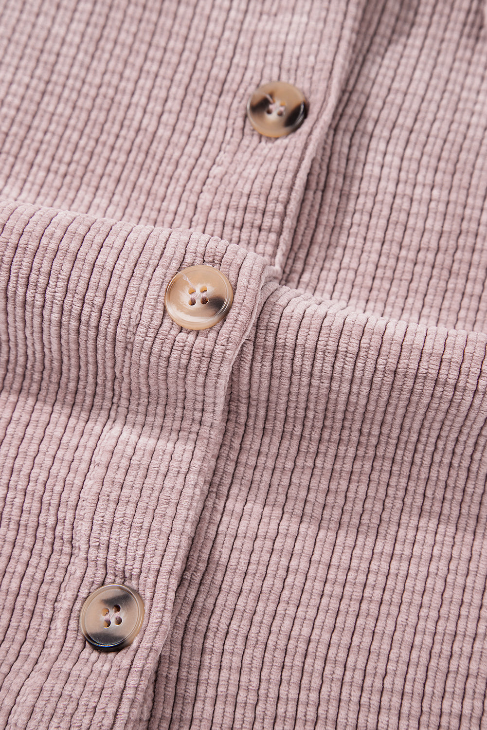 Light Pink Corduroy Flap Pocket Button Up Shacket Jackets JT's Designer Fashion