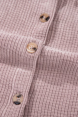 Light Pink Corduroy Flap Pocket Button Up Shacket Jackets JT's Designer Fashion