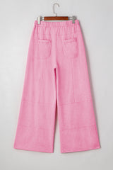 Bonbon Mineral Wash Exposed Seam Drawstring High Waist Wide Leg Cargo Pants Casual Shorts JT's Designer Fashion