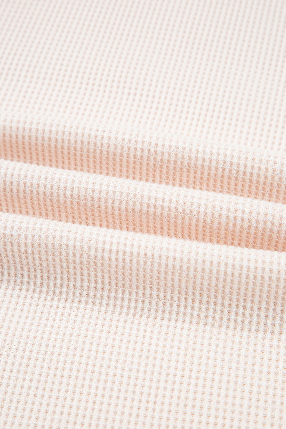 Beige Striped Waffle Patchwork Exposed Seam Raw Edge Casual Knit Top Blouses & Shirts JT's Designer Fashion