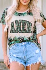 Leopard AMEN Aztec Bleached Print Round Neck T Shirt Graphic Tees JT's Designer Fashion