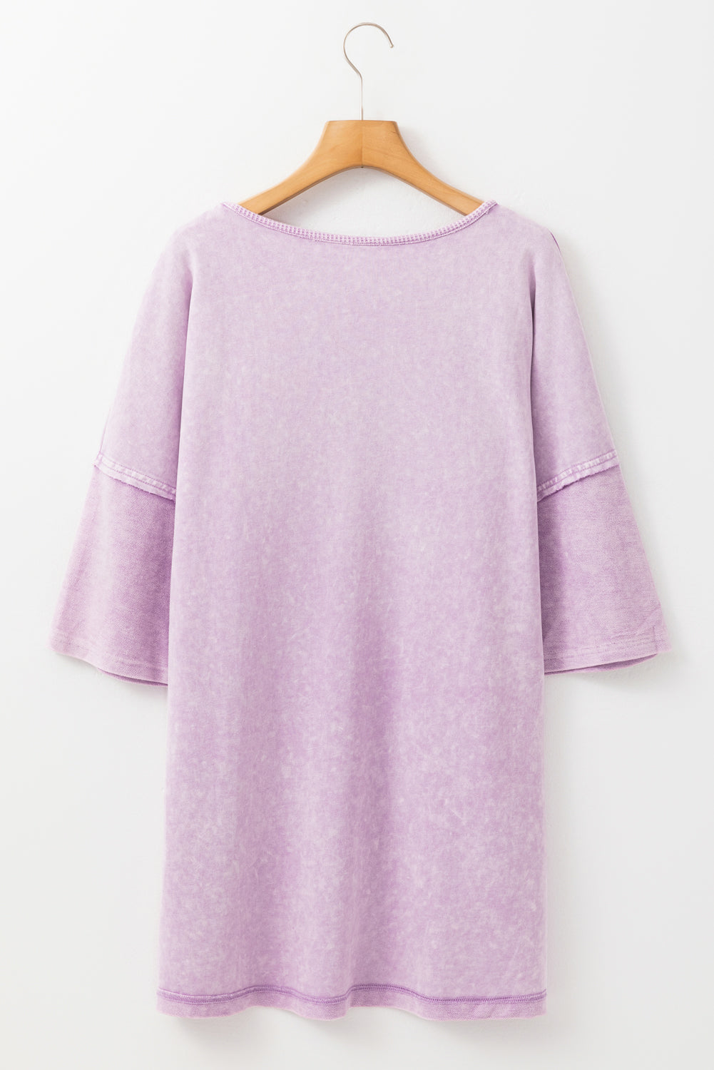 Orchid Petal Mineral Wash Drop Sleeve Patchwork Plus Tee Plus Size JT's Designer Fashion
