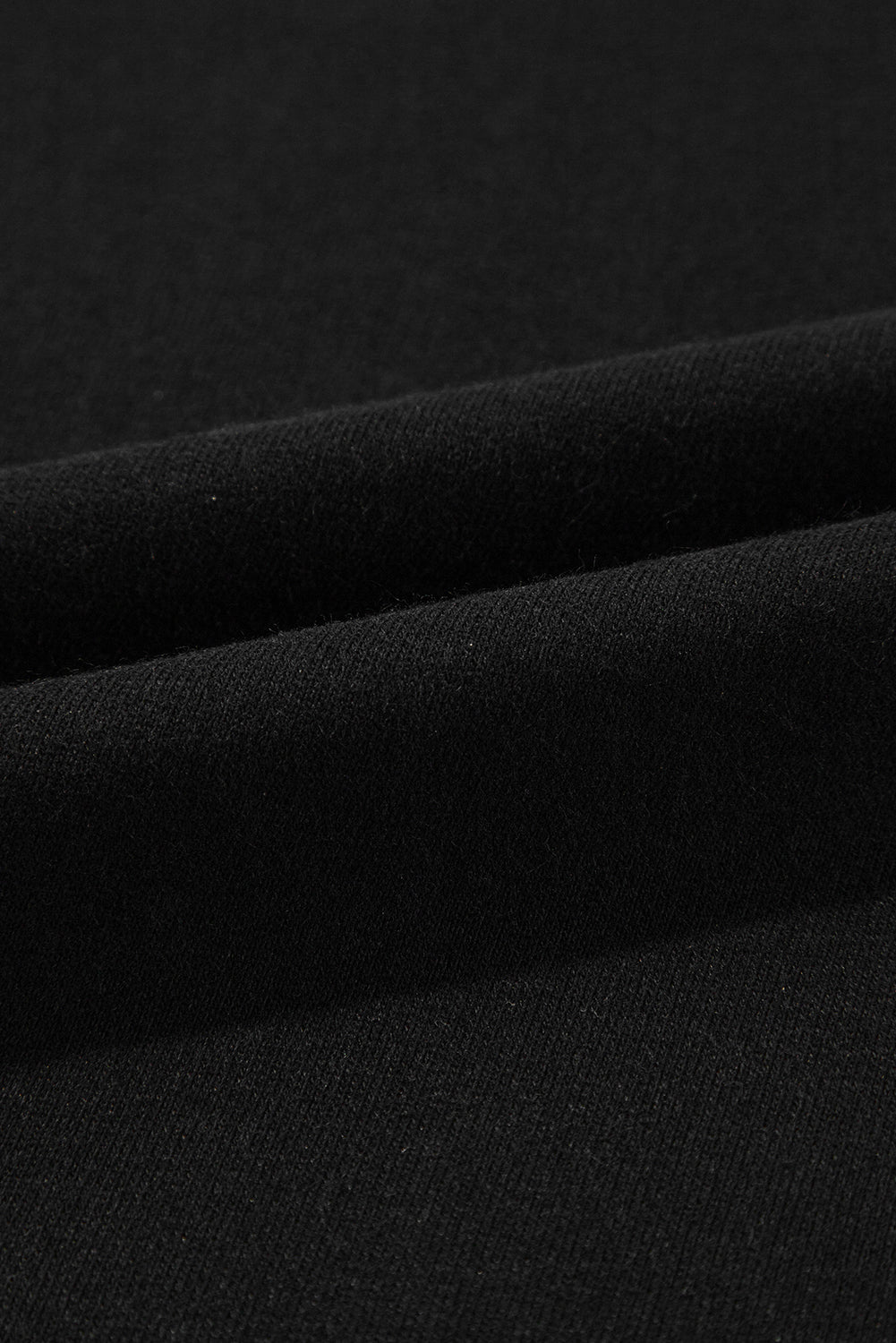 Black Solid O Neck High Low Hem Pullover Sweatshirt Sweatshirts & Hoodies JT's Designer Fashion