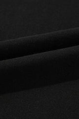 Black Solid O Neck High Low Hem Pullover Sweatshirt Sweatshirts & Hoodies JT's Designer Fashion